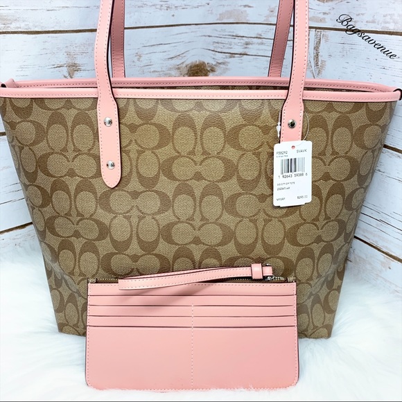 Coach signature city zip tote petal khaki wristlet - Picture 2 of 8